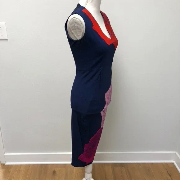 SportMax Midi Sheath Dress Womens 4 Sleeveless Floral Teacher Career Business - Picture 7 of 15